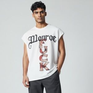 Dub Five Marilyn Monroe Cut Off Tea Mens Size S White Graphic Tee